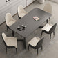 Minimalist Traditional Height Sintered Stone Top Dining Table Rectangle Dining Room Set For Kitchen with 6 Chairs Clearhalo 'Dining Room Sets' 'Dining Tables & Seating' 'dining_room_set' 'furn' 'furn_dining_room_set' 'Furniture' 'furniture_dining_room_set' 'Kitchen & Dining Furniture' 'kitchen&dining_furn' 'kitchen' 3625116