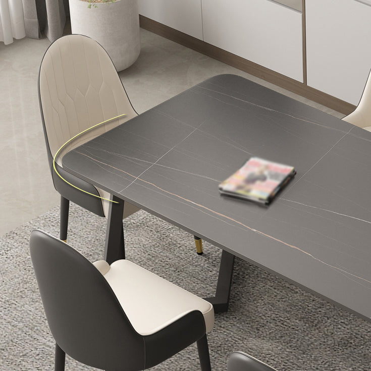 Minimalist Traditional Height Sintered Stone Top Dining Table Rectangle Dining Room Set For Kitchen Clearhalo 'Dining Room Sets' 'Dining Tables & Seating' 'dining_room_set' 'furn' 'furn_dining_room_set' 'Furniture' 'furniture_dining_room_set' 'Kitchen & Dining Furniture' 'kitchen&dining_furn' 'kitchen' 3625122