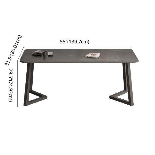 Minimalist Traditional Height Sintered Stone Top Dining Table Rectangle Dining Room Set For Kitchen Clearhalo 'Dining Room Sets' 'Dining Tables & Seating' 'dining_room_set' 'furn' 'furn_dining_room_set' 'Furniture' 'furniture_dining_room_set' 'Kitchen & Dining Furniture' 'kitchen&dining_furn' 'kitchen' 3625127