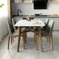 Modern Style Ash White Slate Rectangular Dining Table Set with 4 Legs Base with 4 Chairs Clearhalo 'Dining Room Sets' 'Dining Tables & Seating' 'dining_room_set' 'furn' 'furn_dining_room_set' 'Furniture' 'furniture_dining_room_set' 'Kitchen & Dining Furniture' 'kitchen&dining_furn' 'kitchen' 3625132