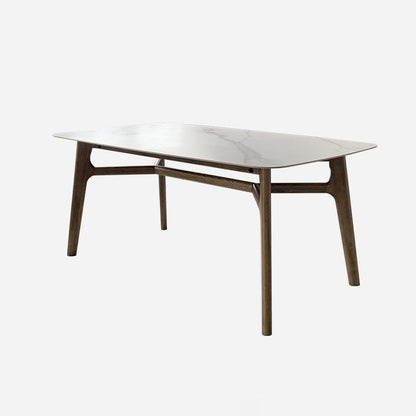 Modern Style Ash White Slate Rectangular Dining Table Set with 4 Legs Base Table Only Clearhalo 'Dining Room Sets' 'Dining Tables & Seating' 'dining_room_set' 'furn' 'furn_dining_room_set' 'Furniture' 'furniture_dining_room_set' 'Kitchen & Dining Furniture' 'kitchen&dining_furn' 'kitchen' 3625133