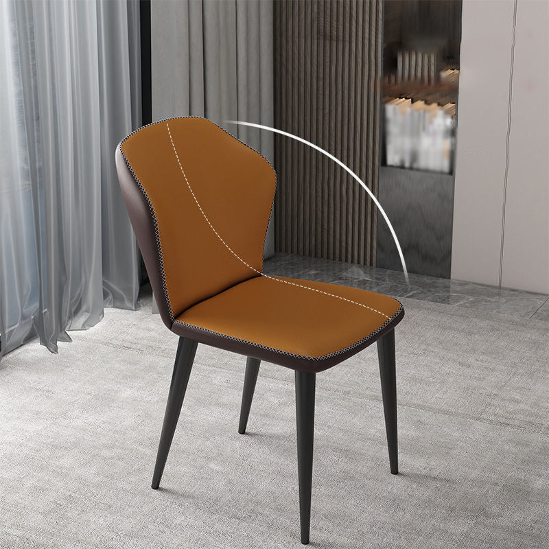 Modern Polyurethane Dining Chair 17'' Wide Wingback Side Chair for Home Use Clearhalo ' kitchen&dining_furn' 'Dining Chairs' 'Dining Tables & Seating' 'dining_chair' 'furn' 'furn_dining_chair' 'Furniture' 'furniture_dining_chair' 'Kitchen & Dining Furniture' 'kitchen' 3636486