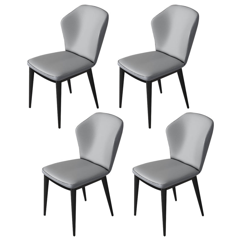 Modern Polyurethane Dining Chair 17'' Wide Wingback Side Chair for Home Use Grey 4 Piece Set Clearhalo ' kitchen&dining_furn' 'Dining Chairs' 'Dining Tables & Seating' 'dining_chair' 'furn' 'furn_dining_chair' 'Furniture' 'furniture_dining_chair' 'Kitchen & Dining Furniture' 'kitchen' 3636487