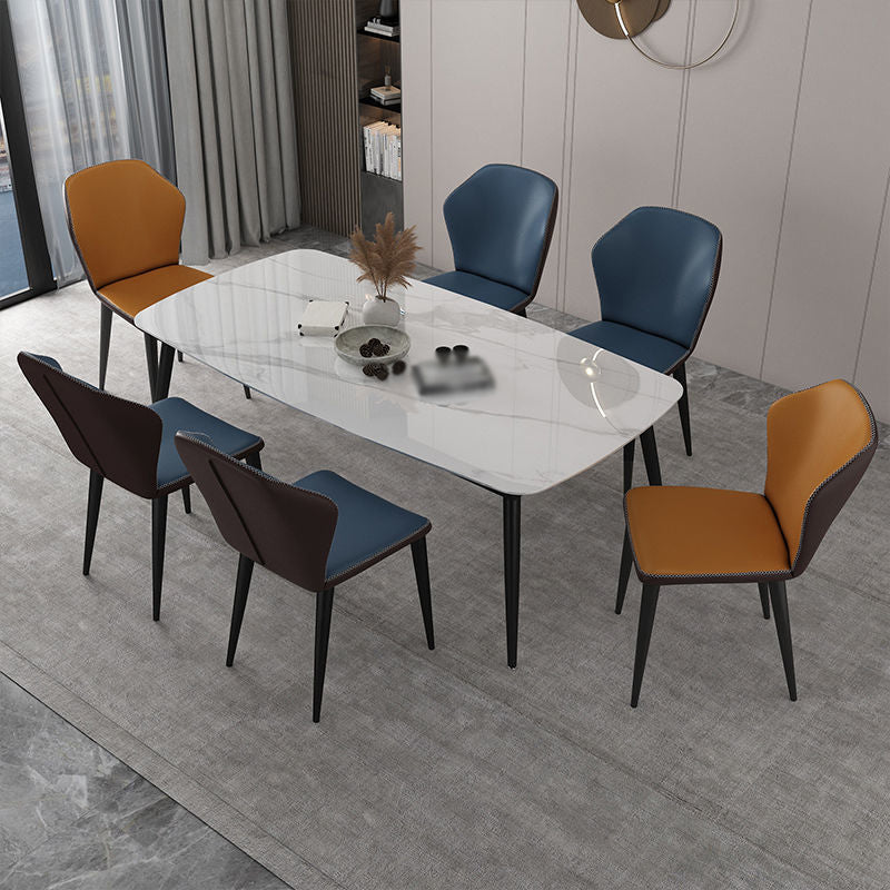 Modern Polyurethane Dining Chair 17'' Wide Wingback Side Chair for Home Use Clearhalo ' kitchen&dining_furn' 'Dining Chairs' 'Dining Tables & Seating' 'dining_chair' 'furn' 'furn_dining_chair' 'Furniture' 'furniture_dining_chair' 'Kitchen & Dining Furniture' 'kitchen' 3636491