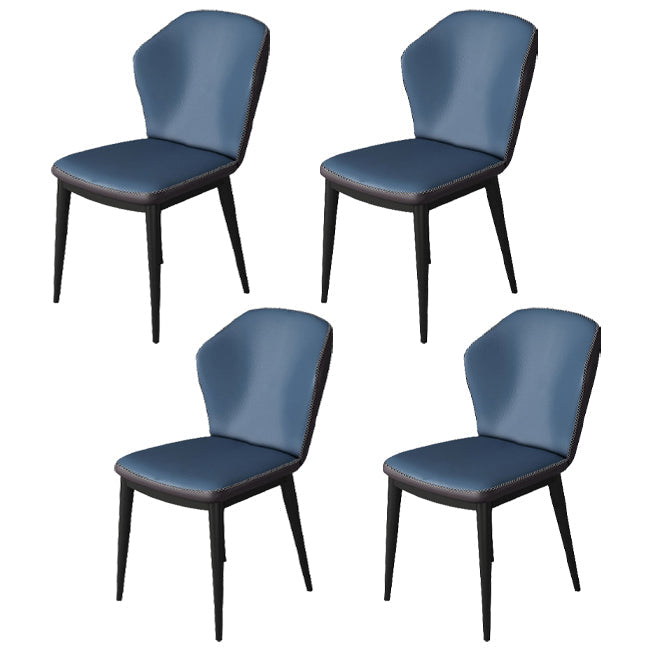 Modern Polyurethane Dining Chair 17'' Wide Wingback Side Chair for Home Use Blue 4 Piece Set Clearhalo ' kitchen&dining_furn' 'Dining Chairs' 'Dining Tables & Seating' 'dining_chair' 'furn' 'furn_dining_chair' 'Furniture' 'furniture_dining_chair' 'Kitchen & Dining Furniture' 'kitchen' 3636498