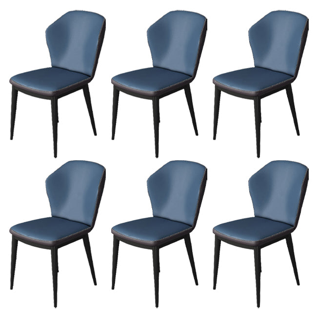 Modern Polyurethane Dining Chair 17'' Wide Wingback Side Chair for Home Use Blue 6 Piece Set Clearhalo ' kitchen&dining_furn' 'Dining Chairs' 'Dining Tables & Seating' 'dining_chair' 'furn' 'furn_dining_chair' 'Furniture' 'furniture_dining_chair' 'Kitchen & Dining Furniture' 'kitchen' 3636500