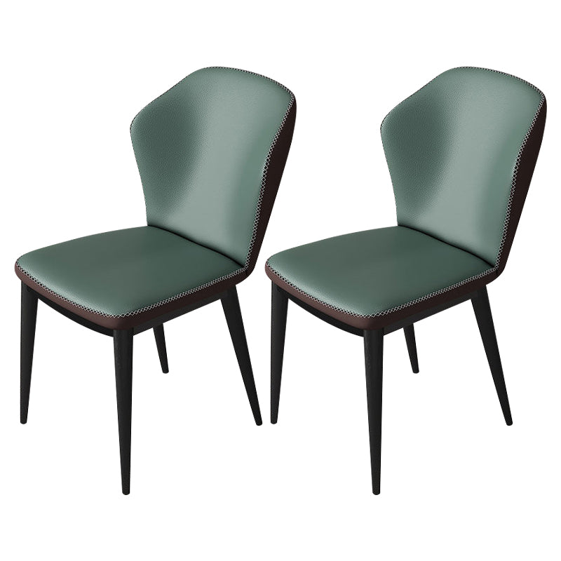 Modern Polyurethane Dining Chair 17'' Wide Wingback Side Chair for Home Use Green 2 Piece Set Clearhalo ' kitchen&dining_furn' 'Dining Chairs' 'Dining Tables & Seating' 'dining_chair' 'furn' 'furn_dining_chair' 'Furniture' 'furniture_dining_chair' 'Kitchen & Dining Furniture' 'kitchen' 3636502