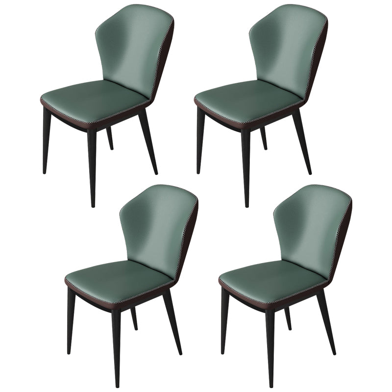 Modern Polyurethane Dining Chair 17'' Wide Wingback Side Chair for Home Use Green 4 Piece Set Clearhalo ' kitchen&dining_furn' 'Dining Chairs' 'Dining Tables & Seating' 'dining_chair' 'furn' 'furn_dining_chair' 'Furniture' 'furniture_dining_chair' 'Kitchen & Dining Furniture' 'kitchen' 3636505