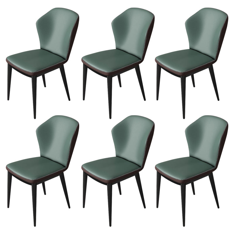 Modern Polyurethane Dining Chair 17'' Wide Wingback Side Chair for Home Use Green 6 Piece Set Clearhalo ' kitchen&dining_furn' 'Dining Chairs' 'Dining Tables & Seating' 'dining_chair' 'furn' 'furn_dining_chair' 'Furniture' 'furniture_dining_chair' 'Kitchen & Dining Furniture' 'kitchen' 3636506
