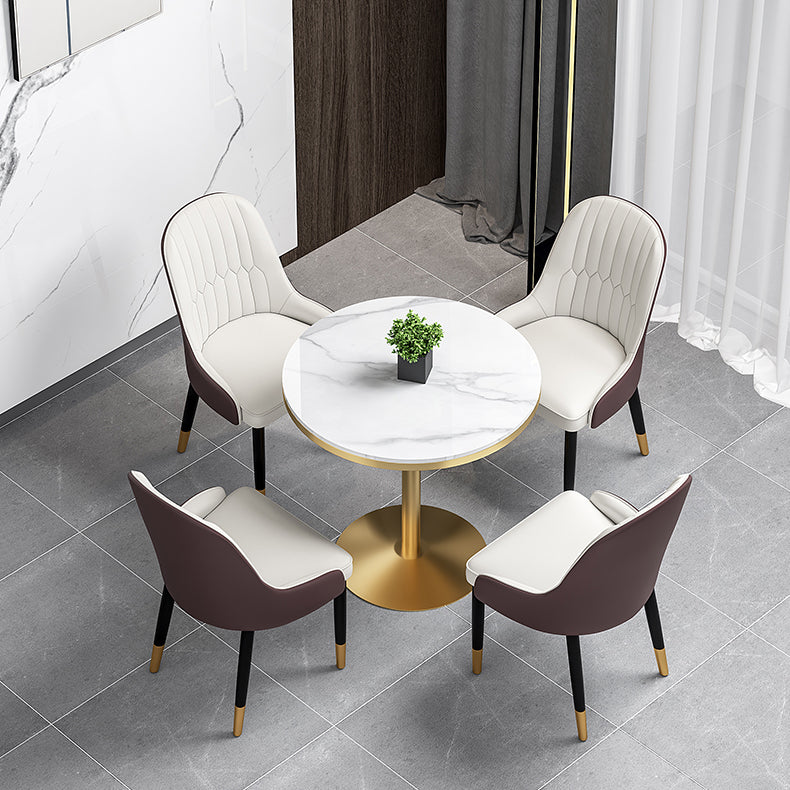 Modern Style Sintered Stone Dining Table White Round Table with Tulip Base Clearhalo ' dining_table' 'Dining Tables & Seating' 'Dining Tables' 'furn' 'furn_dining_table' 'Furniture' 'furniture_dining_table' 'Kitchen & Dining Furniture' 'kitchen&dining_furn' 'kitchen' 'kitchen_dining_table' 3642296