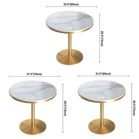 Modern Style Sintered Stone Dining Table White Round Table with Tulip Base