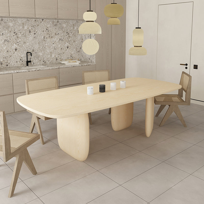 Pine Solid Wood Table Modern Rectangle Dining Table with 3 Legs for Restaurant Clearhalo ' dining_table' 'Dining Tables & Seating' 'Dining Tables' 'furn' 'furn_dining_table' 'Furniture' 'furniture_dining_table' 'Kitchen & Dining Furniture' 'kitchen&dining_furn' 'kitchen' 'kitchen_dining_table' 3642301