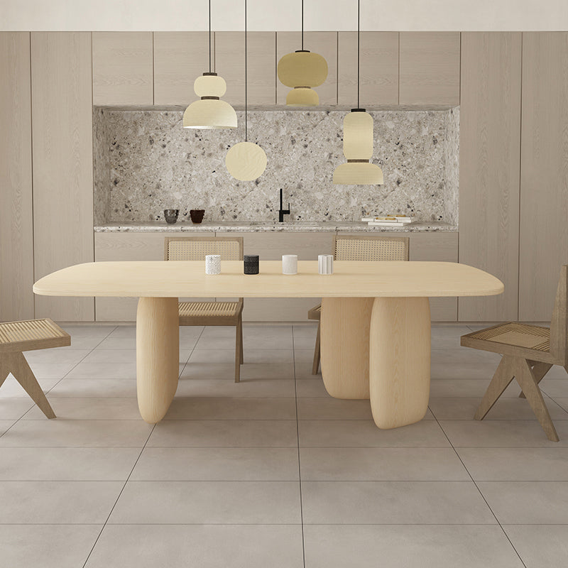 Pine Solid Wood Table Modern Rectangle Dining Table with 3 Legs for Restaurant Clearhalo ' dining_table' 'Dining Tables & Seating' 'Dining Tables' 'furn' 'furn_dining_table' 'Furniture' 'furniture_dining_table' 'Kitchen & Dining Furniture' 'kitchen&dining_furn' 'kitchen' 'kitchen_dining_table' 3642305