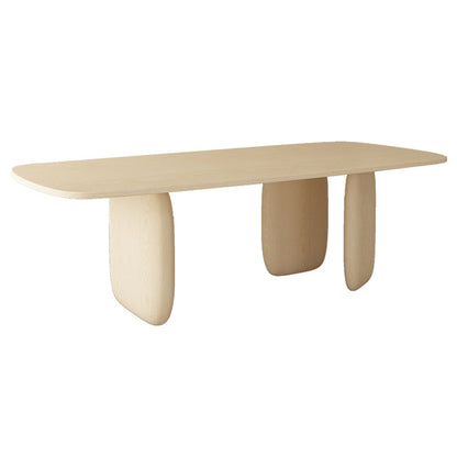 Pine Solid Wood Table Modern Rectangle Dining Table with 3 Legs for Restaurant Natural Without Chairs Clearhalo ' dining_table' 'Dining Tables & Seating' 'Dining Tables' 'furn' 'furn_dining_table' 'Furniture' 'furniture_dining_table' 'Kitchen & Dining Furniture' 'kitchen&dining_furn' 'kitchen' 'kitchen_dining_table' 3642306