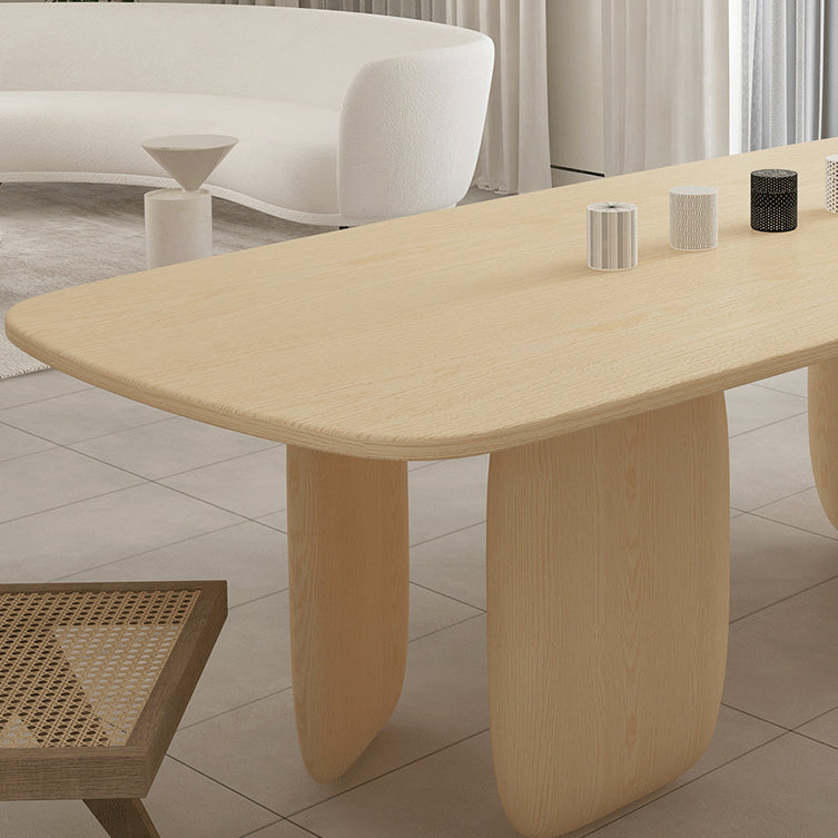 Pine Solid Wood Table Modern Rectangle Dining Table with 3 Legs for Restaurant Clearhalo ' dining_table' 'Dining Tables & Seating' 'Dining Tables' 'furn' 'furn_dining_table' 'Furniture' 'furniture_dining_table' 'Kitchen & Dining Furniture' 'kitchen&dining_furn' 'kitchen' 'kitchen_dining_table' 3642309