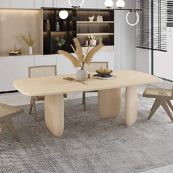 Pine Solid Wood Table Modern Rectangle Dining Table with 3 Legs for Restaurant Clearhalo ' dining_table' 'Dining Tables & Seating' 'Dining Tables' 'furn' 'furn_dining_table' 'Furniture' 'furniture_dining_table' 'Kitchen & Dining Furniture' 'kitchen&dining_furn' 'kitchen' 'kitchen_dining_table' 3642314