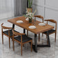 Rectangle Dining Table Simplicity Dinner Room Solid Wood Table with Metallic Base Clearhalo ' dining_table' 'Dining Tables & Seating' 'Dining Tables' 'furn' 'furn_dining_table' 'Furniture' 'furniture_dining_table' 'Kitchen & Dining Furniture' 'kitchen&dining_furn' 'kitchen' 'kitchen_dining_table' 3642318