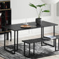 Contemporary Rectangle Dining Table Pine Solid Wood Table with Black Double Pedestal Clearhalo ' dining_table' 'Dining Tables & Seating' 'Dining Tables' 'furn' 'furn_dining_table' 'Furniture' 'furniture_dining_table' 'Kitchen & Dining Furniture' 'kitchen&dining_furn' 'kitchen' 'kitchen_dining_table' 3642331