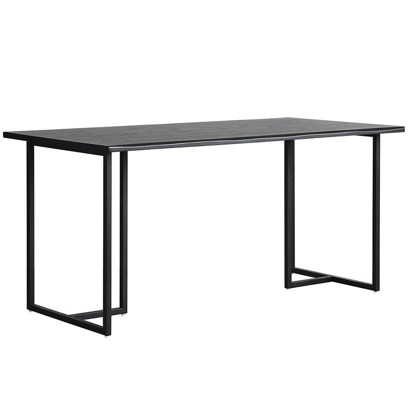 Contemporary Rectangle Dining Table Pine Solid Wood Table with Black Double Pedestal Without Chairs Clearhalo ' dining_table' 'Dining Tables & Seating' 'Dining Tables' 'furn' 'furn_dining_table' 'Furniture' 'furniture_dining_table' 'Kitchen & Dining Furniture' 'kitchen&dining_furn' 'kitchen' 'kitchen_dining_table' 3642334