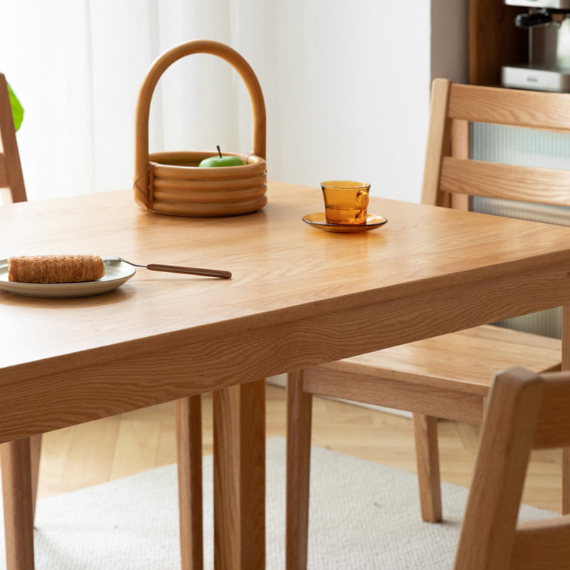 Rectangle Oak Solid Wood Table Modern Dining Table with 4 Legs for Restaurant Clearhalo ' dining_table' 'Dining Tables & Seating' 'Dining Tables' 'furn' 'furn_dining_table' 'Furniture' 'furniture_dining_table' 'Kitchen & Dining Furniture' 'kitchen&dining_furn' 'kitchen' 'kitchen_dining_table' 3642341