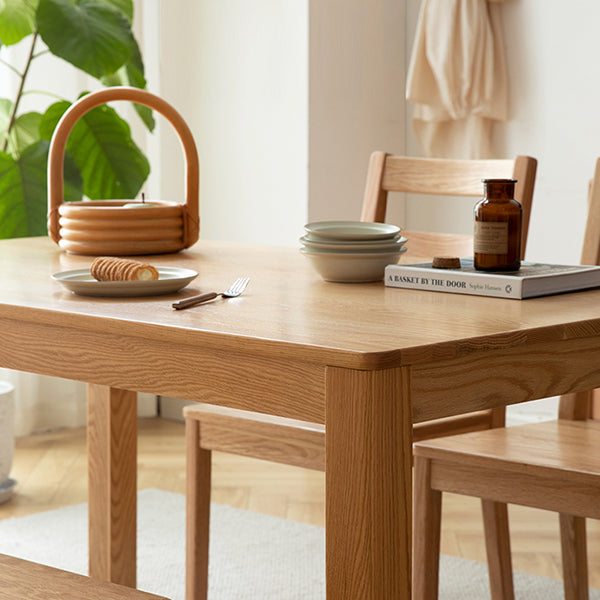 Rectangle Oak Solid Wood Table Modern Dining Table with 4 Legs for Restaurant Clearhalo ' dining_table' 'Dining Tables & Seating' 'Dining Tables' 'furn' 'furn_dining_table' 'Furniture' 'furniture_dining_table' 'Kitchen & Dining Furniture' 'kitchen&dining_furn' 'kitchen' 'kitchen_dining_table' 3642345