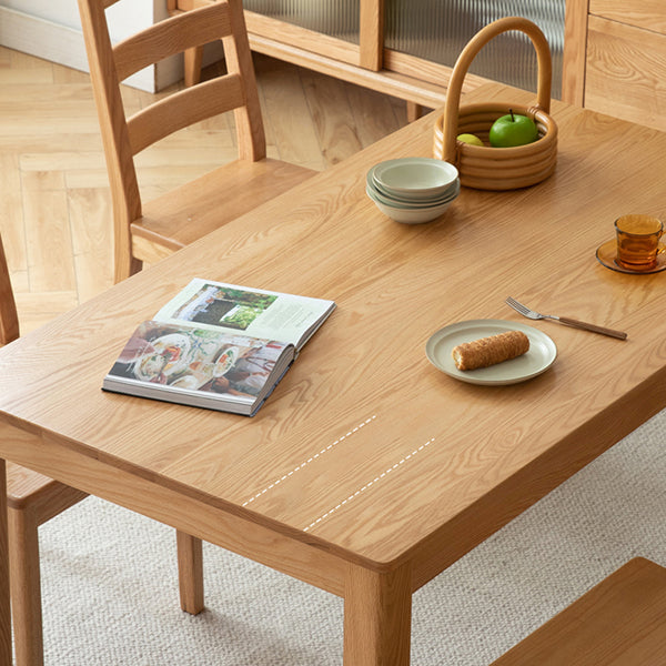 Rectangle Oak Solid Wood Table Modern Dining Table with 4 Legs for Restaurant Clearhalo ' dining_table' 'Dining Tables & Seating' 'Dining Tables' 'furn' 'furn_dining_table' 'Furniture' 'furniture_dining_table' 'Kitchen & Dining Furniture' 'kitchen&dining_furn' 'kitchen' 'kitchen_dining_table' 3642346