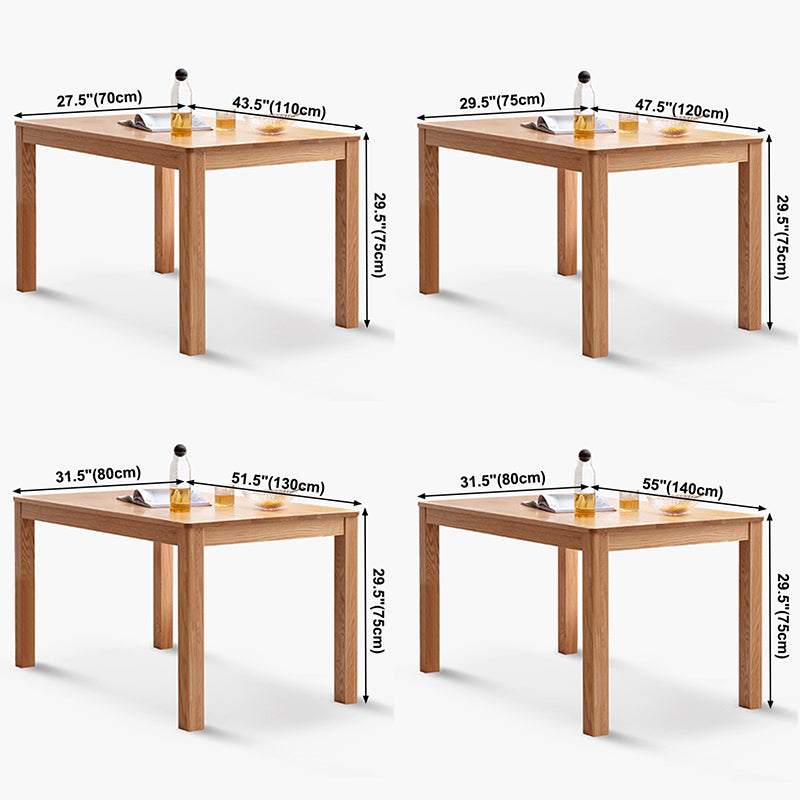Rectangle Oak Solid Wood Table Modern Dining Table with 4 Legs for Restaurant Clearhalo ' dining_table' 'Dining Tables & Seating' 'Dining Tables' 'furn' 'furn_dining_table' 'Furniture' 'furniture_dining_table' 'Kitchen & Dining Furniture' 'kitchen&dining_furn' 'kitchen' 'kitchen_dining_table' 3642347