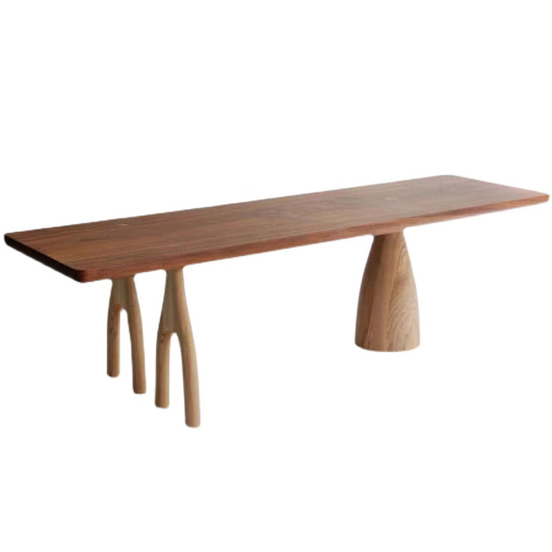 Rectangle Pine Solid Wood Table Modern Dining Table with 3 Legs for Restaurant 55.1"L x 27.6"W x 29.5"H Without Chairs Clearhalo ' dining_table' 'Dining Tables & Seating' 'Dining Tables' 'furn' 'furn_dining_table' 'Furniture' 'furniture_dining_table' 'Kitchen & Dining Furniture' 'kitchen&dining_furn' 'kitchen' 'kitchen_dining_table' 3642354