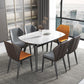Modern Round Dining Table Sintered Stone Dining Table with 4 Black Legs,53.1"L x 31.5"W x 30"H Clearhalo ' dining_table' 'Dining Tables & Seating' 'Dining Tables' 'furn' 'furn_dining_table' 'Furniture' 'furniture_dining_table' 'Kitchen & Dining Furniture' 'kitchen&dining_furn' 'kitchen' 'kitchen_dining_table' 3642360