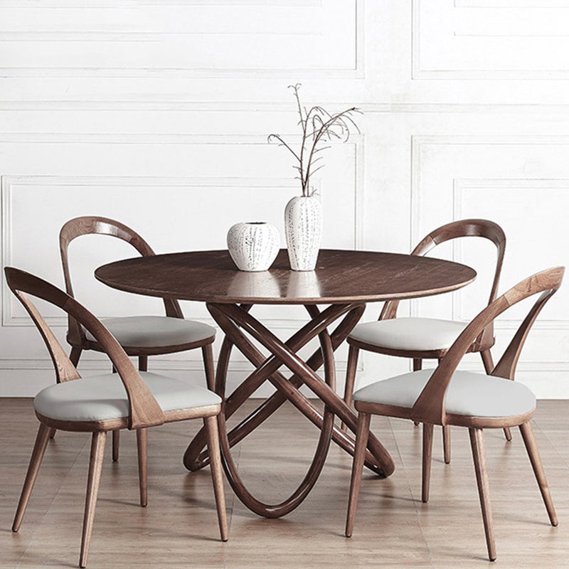 Round Dining Table Simplicity Dinner Room Solid Wood Table with Pedestal Table Clearhalo ' dining_table' 'Dining Tables & Seating' 'Dining Tables' 'furn' 'furn_dining_table' 'Furniture' 'furniture_dining_table' 'Kitchen & Dining Furniture' 'kitchen&dining_furn' 'kitchen' 'kitchen_dining_table' 3642363