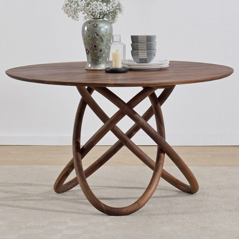 Round Dining Table Simplicity Dinner Room Solid Wood Table with Pedestal Table Clearhalo ' dining_table' 'Dining Tables & Seating' 'Dining Tables' 'furn' 'furn_dining_table' 'Furniture' 'furniture_dining_table' 'Kitchen & Dining Furniture' 'kitchen&dining_furn' 'kitchen' 'kitchen_dining_table' 3642365