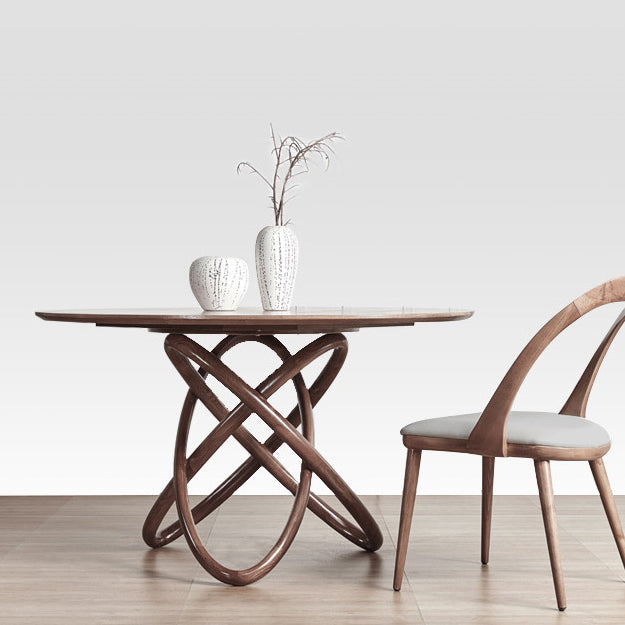 Round Dining Table Simplicity Dinner Room Solid Wood Table with Pedestal Table Clearhalo ' dining_table' 'Dining Tables & Seating' 'Dining Tables' 'furn' 'furn_dining_table' 'Furniture' 'furniture_dining_table' 'Kitchen & Dining Furniture' 'kitchen&dining_furn' 'kitchen' 'kitchen_dining_table' 3642366