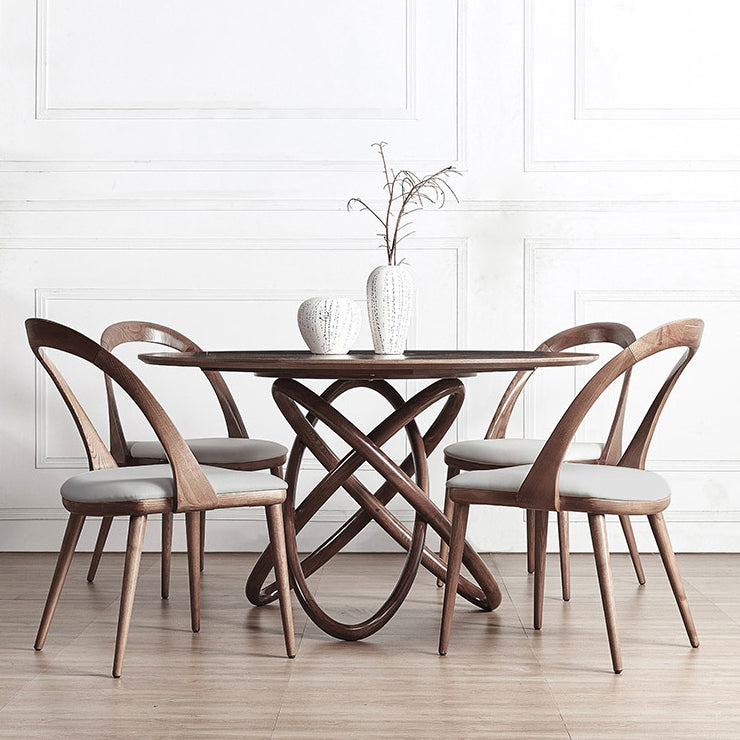 Round Dining Table Simplicity Dinner Room Solid Wood Table with Pedestal Table Clearhalo ' dining_table' 'Dining Tables & Seating' 'Dining Tables' 'furn' 'furn_dining_table' 'Furniture' 'furniture_dining_table' 'Kitchen & Dining Furniture' 'kitchen&dining_furn' 'kitchen' 'kitchen_dining_table' 3642370