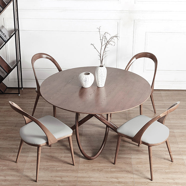 Round Dining Table Simplicity Dinner Room Solid Wood Table with Pedestal Table Clearhalo ' dining_table' 'Dining Tables & Seating' 'Dining Tables' 'furn' 'furn_dining_table' 'Furniture' 'furniture_dining_table' 'Kitchen & Dining Furniture' 'kitchen&dining_furn' 'kitchen' 'kitchen_dining_table' 3642371