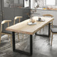 Rectangle Solid Wood Table Modern Dining Table with Metal Base and Double Pedestal for Restaurant Clearhalo ' dining_table' 'Dining Tables & Seating' 'Dining Tables' 'Furniture' 'furniture_dining_table' 'Kitchen & Dining Furniture' 'kitchen&dining_furn' 'kitchen' 'kitchen_dining_table' 3642374