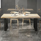 Rectangle Solid Wood Table Modern Dining Table with Metal Base and Double Pedestal for Restaurant Clearhalo ' dining_table' 'Dining Tables & Seating' 'Dining Tables' 'Furniture' 'furniture_dining_table' 'Kitchen & Dining Furniture' 'kitchen&dining_furn' 'kitchen' 'kitchen_dining_table' 3642382