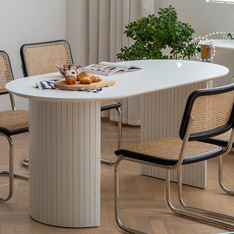 Contemporary Dining Table Pine Solid Wood Table with Double Pedestal for Home Kitchen Dinner Clearhalo ' dining_table' 'Dining Tables & Seating' 'Dining Tables' 'furn' 'furn_dining_table' 'Furniture' 'furniture_dining_table' 'Kitchen & Dining Furniture' 'kitchen&dining_furn' 'kitchen' 'kitchen_dining_table' 3642393