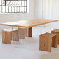 Simple Home Wood Dining Table Rectangle Shape Dining Table with Double Plastic Base Clearhalo ' dining_table' 'Dining Tables & Seating' 'Dining Tables' 'furn' 'furn_dining_table' 'Furniture' 'furniture_dining_table' 'Kitchen & Dining Furniture' 'kitchen&dining_furn' 'kitchen' 'kitchen_dining_table' 3642399