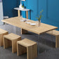 Simple Home Wood Dining Table Rectangle Shape Dining Table with Double Plastic Base Clearhalo ' dining_table' 'Dining Tables & Seating' 'Dining Tables' 'furn' 'furn_dining_table' 'Furniture' 'furniture_dining_table' 'Kitchen & Dining Furniture' 'kitchen&dining_furn' 'kitchen' 'kitchen_dining_table' 3642401