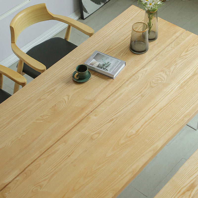 Simple Home Wood Dining Table Rectangle Shape Dining Table with Double Plastic Base Clearhalo ' dining_table' 'Dining Tables & Seating' 'Dining Tables' 'furn' 'furn_dining_table' 'Furniture' 'furniture_dining_table' 'Kitchen & Dining Furniture' 'kitchen&dining_furn' 'kitchen' 'kitchen_dining_table' 3642403