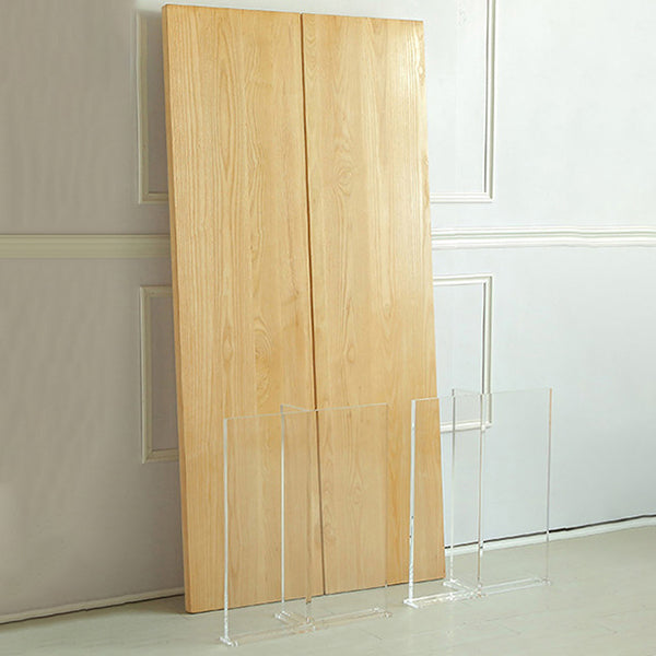 Simple Home Wood Dining Table Rectangle Shape Dining Table with Double Plastic Base Clearhalo ' dining_table' 'Dining Tables & Seating' 'Dining Tables' 'furn' 'furn_dining_table' 'Furniture' 'furniture_dining_table' 'Kitchen & Dining Furniture' 'kitchen&dining_furn' 'kitchen' 'kitchen_dining_table' 3642406