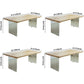 Simple Home Wood Dining Table Rectangle Shape Dining Table with Double Plastic Base Clearhalo ' dining_table' 'Dining Tables & Seating' 'Dining Tables' 'furn' 'furn_dining_table' 'Furniture' 'furniture_dining_table' 'Kitchen & Dining Furniture' 'kitchen&dining_furn' 'kitchen' 'kitchen_dining_table' 3642407