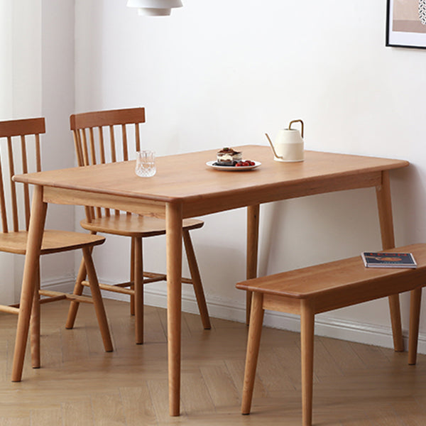 Contemporary Rectangle Dining Table Solid Wood Table with 4 Leg for Home Kitchen Dinner Clearhalo ' dining_table' 'Dining Tables & Seating' 'Dining Tables' 'furn' 'furn_dining_table' 'Furniture' 'furniture_dining_table' 'Kitchen & Dining Furniture' 'kitchen&dining_furn' 'kitchen' 'kitchen_dining_table' 3642414