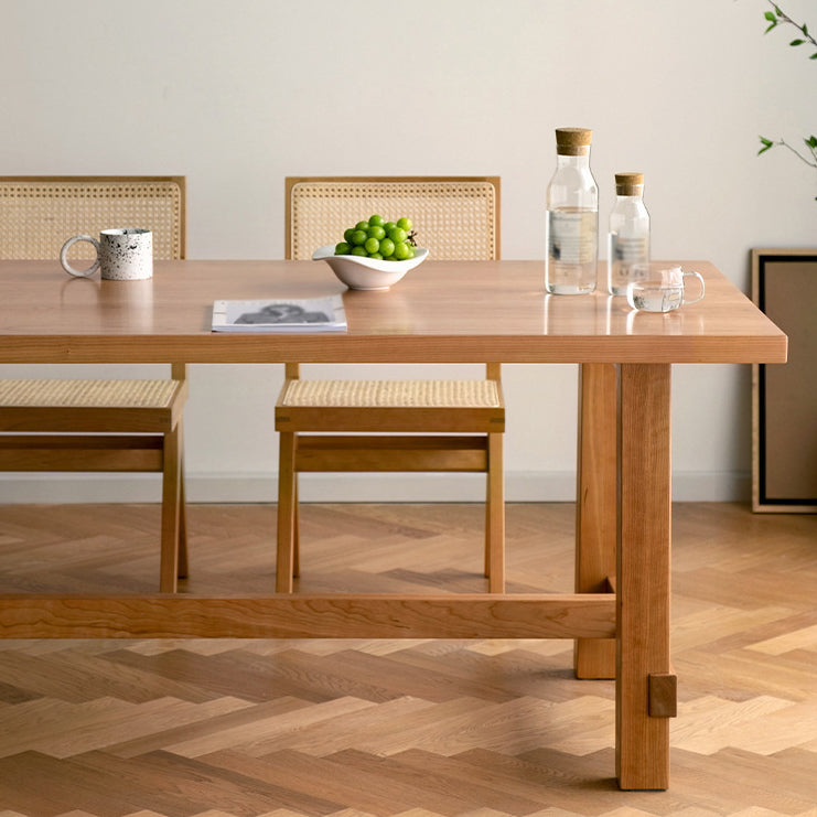 Rectangle Table Dining Table Simplicity Dinner Room Solid Wood Table with 4 Legs Base Clearhalo ' dining_table' 'Dining Tables & Seating' 'Dining Tables' 'furn' 'furn_dining_table' 'Furniture' 'furniture_dining_table' 'Kitchen & Dining Furniture' 'kitchen&dining_furn' 'kitchen' 'kitchen_dining_table' 3642427