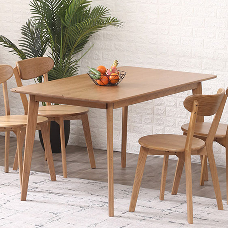 Contemporary Rectangle Dining Table Oak Solid Wood Table with 4 Legs for Home Kitchen Dinner Clearhalo ' dining_table' 'Dining Tables & Seating' 'Dining Tables' 'furn' 'furn_dining_table' 'Furniture' 'furniture_dining_table' 'Kitchen & Dining Furniture' 'kitchen&dining_furn' 'kitchen' 'kitchen_dining_table' 3642437