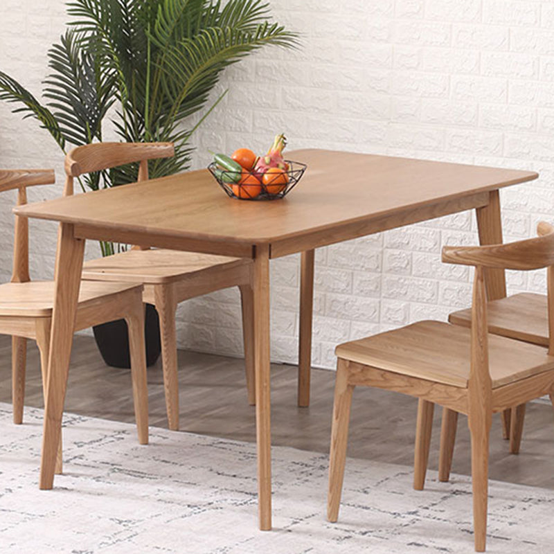 Contemporary Rectangle Dining Table Oak Solid Wood Table with 4 Legs for Home Kitchen Dinner Clearhalo ' dining_table' 'Dining Tables & Seating' 'Dining Tables' 'furn' 'furn_dining_table' 'Furniture' 'furniture_dining_table' 'Kitchen & Dining Furniture' 'kitchen&dining_furn' 'kitchen' 'kitchen_dining_table' 3642438