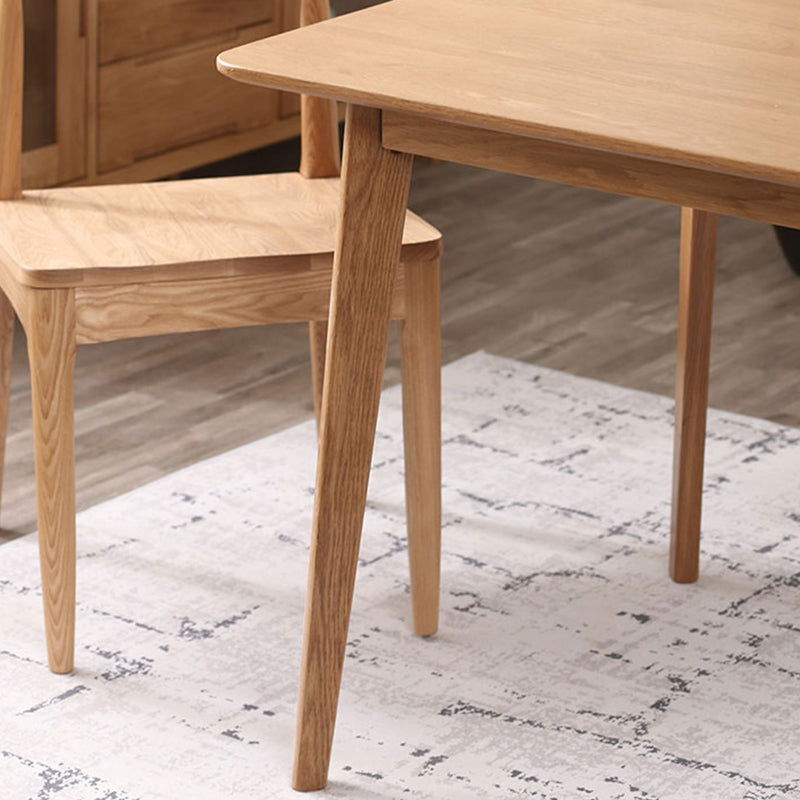 Contemporary Rectangle Dining Table Oak Solid Wood Table with 4 Legs for Home Kitchen Dinner Clearhalo ' dining_table' 'Dining Tables & Seating' 'Dining Tables' 'furn' 'furn_dining_table' 'Furniture' 'furniture_dining_table' 'Kitchen & Dining Furniture' 'kitchen&dining_furn' 'kitchen' 'kitchen_dining_table' 3642439