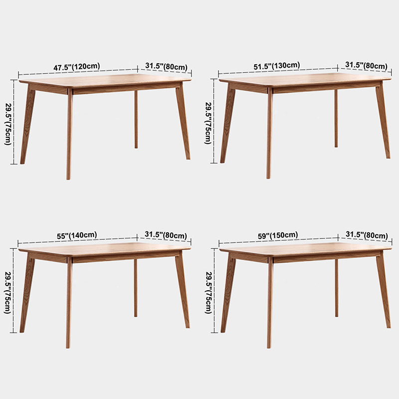 Contemporary Rectangle Dining Table Oak Solid Wood Table with 4 Legs for Home Kitchen Dinner Clearhalo ' dining_table' 'Dining Tables & Seating' 'Dining Tables' 'furn' 'furn_dining_table' 'Furniture' 'furniture_dining_table' 'Kitchen & Dining Furniture' 'kitchen&dining_furn' 'kitchen' 'kitchen_dining_table' 3642445