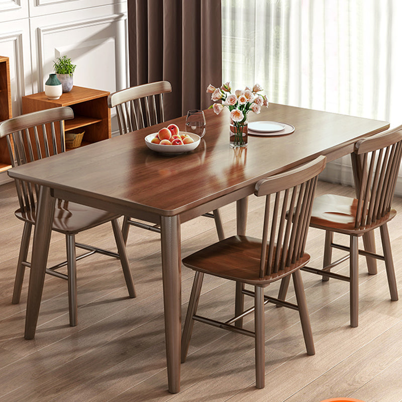 Contemporary Rectangle Dining Table Rubberwood Solid Wood Table with 4 Legs for Home Kitchen Dinner Clearhalo ' dining_table' 'Dining Tables & Seating' 'Dining Tables' 'furn' 'furn_dining_table' 'Furniture' 'furniture_dining_table' 'Kitchen & Dining Furniture' 'kitchen&dining_furn' 'kitchen' 'kitchen_dining_table' 3642447