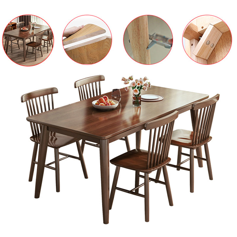 Contemporary Rectangle Dining Table Rubberwood Solid Wood Table with 4 Legs for Home Kitchen Dinner Clearhalo ' dining_table' 'Dining Tables & Seating' 'Dining Tables' 'furn' 'furn_dining_table' 'Furniture' 'furniture_dining_table' 'Kitchen & Dining Furniture' 'kitchen&dining_furn' 'kitchen' 'kitchen_dining_table' 3642450